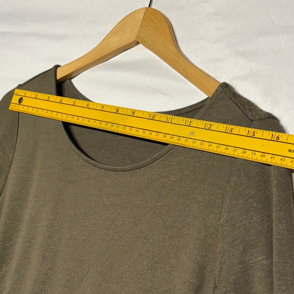 G By Giuliana‎ Olive Green Long Sleeve Tunic Top Women's Size S Pleated Hem - Picture 3 of 11